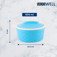 Modwell Stainless Steel Diamond Cut lnsulated casserole 500 ml - Blue-thumb4