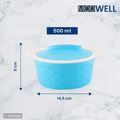 Modwell Stainless Steel Diamond Cut lnsulated casserole 500 ml - Blue-thumb5