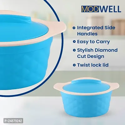 Modwell Stainless Steel Diamond Cut lnsulated casserole 500 ml - Blue-thumb2