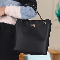 Purseus Black Stylish Hand Bag-thumb2