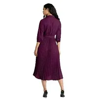 Stylish Purpal Crepe A-Line Dress For Women-thumb1