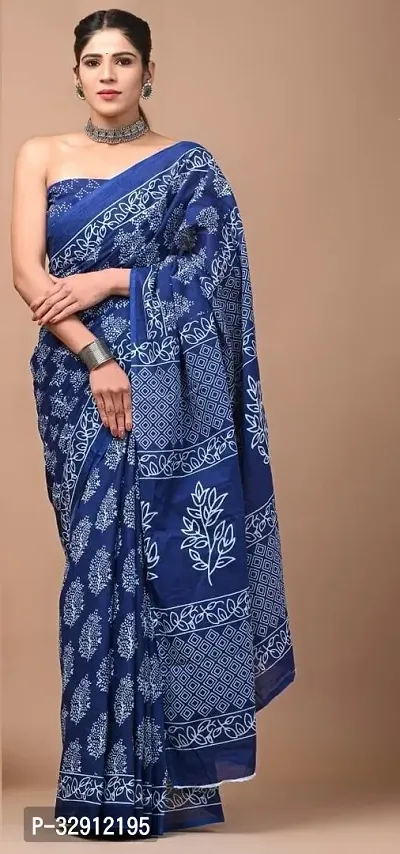 Beautiful Cotton Printed Women Saree with Blouse Piece