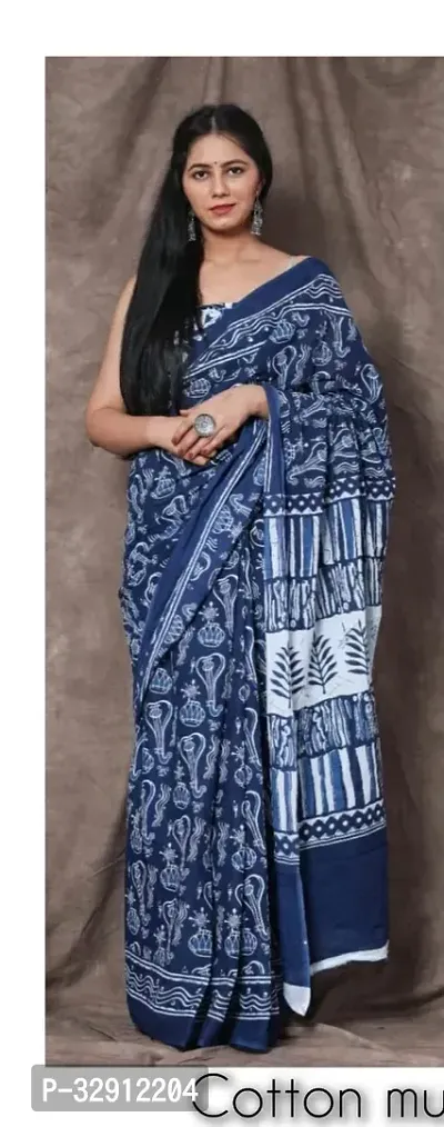 Beautiful Art Silk Printed Women Saree with Blouse Piece-thumb0