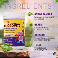 Baby Organo Herbal ChocoVita Ayurvedic Nutrition and Health Drink |Kids Milk mix with No refined Sugar| Contains Ashwagandha, Brahmi, Satavari and 14+ other Ayurvedic herbs | Chocolate flavour | 300g-thumb2