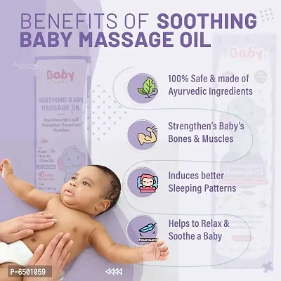 BabyOrgano Soothing Baby Massage Oil| with Olive oil, Almond oil, Wheat grem oil| 100% Ayurvedic, Safe and Natural for new born babies | FDCA approved-thumb4
