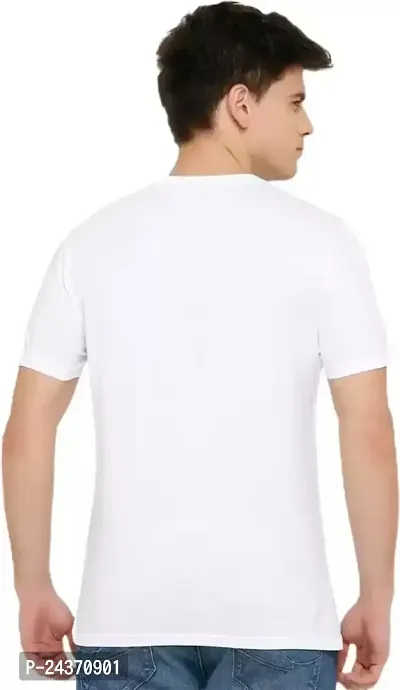 Zenloop Styles Men Round Neck White Printed T-shirts-thumb2