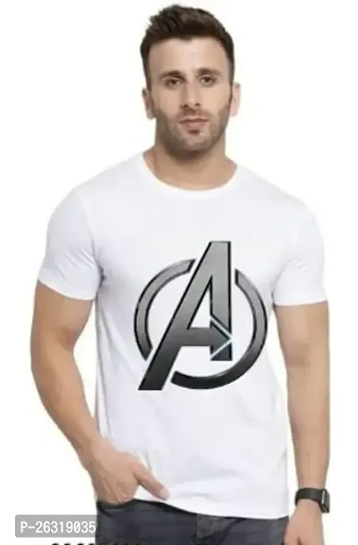 Zenloop Styles Round Neck Avenger Logo Printed Tshirt White