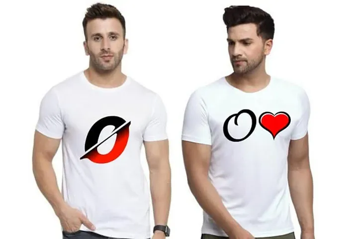 Zenloop Styles Men Combo Round Neck RedBlack and Heart O T-Shirts