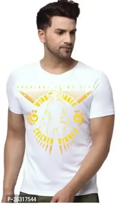 Zenloop Styles Round Neck Rajputana Printed Tshirt White-thumb0