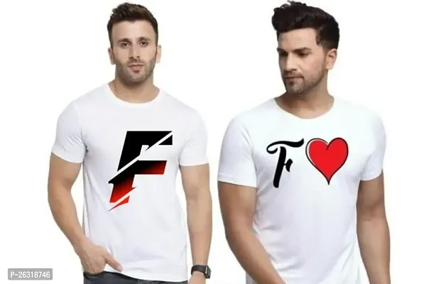 Zenloop Styles Men Combo Round Neck RedBlack and Heart F Printed T-Shirts-thumb0