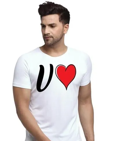 Zenloop Styles Round Neck U and Heart Tshirt for Men