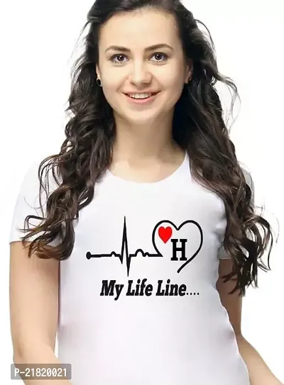 Zenloop Styles Round Neck My Life Line Printed Tshirts-thumb0