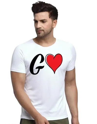 Zenloop Styles Round Neck G and Heart Tshirt for Men