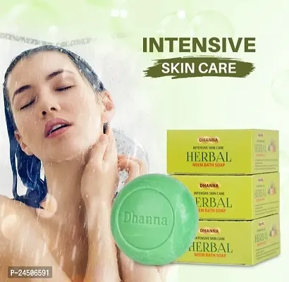 Dhanna Herbal Neem Bath Soap for All men and women intensive skin care pack of 6 (125g each)-thumb3