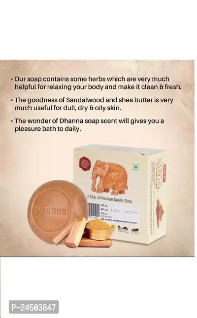 DHANNA Sandal soap for girls with sand wood scent, best for anti wrinkles and oily skin, pack of 6 soap125g each-thumb3