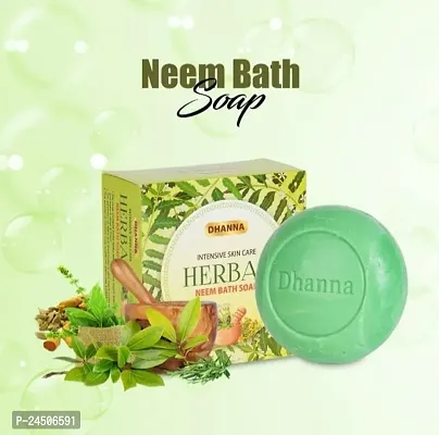 Dhanna Herbal Neem Bath Soap for All men and women intensive skin care pack of 6 (125g each)-thumb4