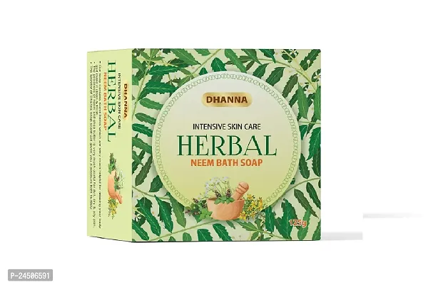 Dhanna Herbal Neem Bath Soap for All men and women intensive skin care pack of 6 (125g each)