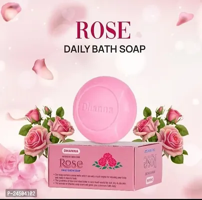 DHANNA Rose Soap for intensive skin care daily bath soap idle for all skin type Pack of 6 (125g Each)-thumb3