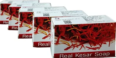 Real kesar handmade soap for skin whitening fairness and glow on face A COMPLETE HAND MADE SOAP SOAP FOR SKIN WHITENING(Pack Of 5)-thumb2