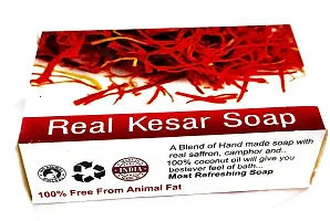 DHANNA Hand Made Real Kesar Bath soap for Unisex, Best for All types of skin, Saffron soap for fairness and skin whitening Pack of 12 (25g Each)-thumb1
