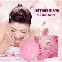 DHANNA Rose Soap for intensive skin care daily bath soap idle for all skin type Pack of 6 (125g Each)-thumb1