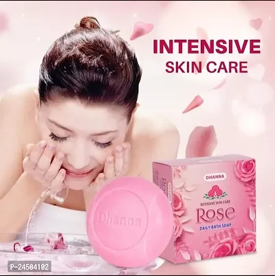 DHANNA Rose Soap for intensive skin care daily bath soap idle for all skin type Pack of 6 (125g Each)-thumb2