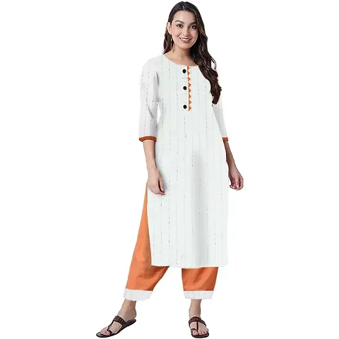 Unique Style Women Kurta and Afghani Salwar Set Khadi Women/Girl's Pure Paisley Kurti with Pant