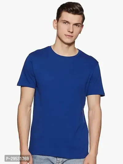 Stylish Solid Round Neck T-Shirt For Men-thumb0