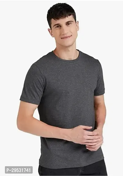 Stylish Solid Round Neck T-Shirt For Men-thumb0