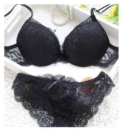 Buy Comfortable Front Closure Padded Bras Panty Lingerie Set