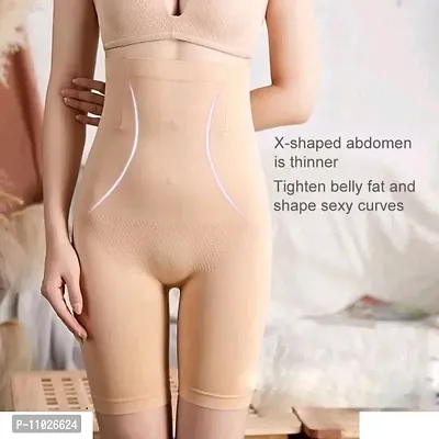 Stylish Beige Cotton Self Pattern Body Shaper For Women-thumb0