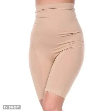 Stylish Beige Cotton Self Pattern Body Shaper For Women-thumb0