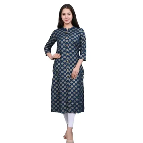 Jai AMBE Creation Women Rayon Casual Straight Kurta(kkurti-002)