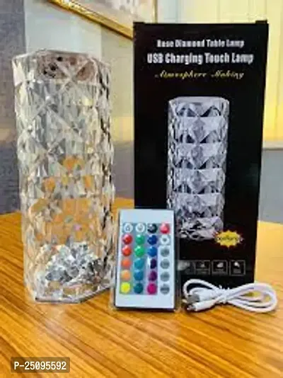 Skykart24 Crystal Lamp,16 Color Changing Rose Crystal Diamond Table Lamp,USB Rechargeable Touch Bedside Lamp Night Light with Remote Control, for Bedroom Living Room Party Dinner Decor(Pack of 1)