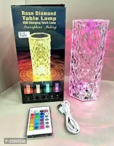 Skykart24 Crystal Lamp,16 Color Changing Rose Crystal Diamond Table Lamp,USB Rechargeable Touch Bedside Lamp Night Light with Remote Control, for Bedroom Living Room Party Dinner Decor(Pack of 1)