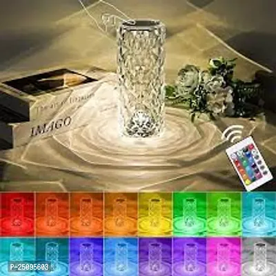 Skykart24 Crystal Lamp,16 Color Changing Rose Crystal Diamond Table Lamp,USB Rechargeable Touch Bedside Lamp Night Light with Remote Control, for Bedroom Living Room Party Dinner Decor(Pack of 1)