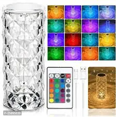 Skykart24 Crystal Lamp,16 Color Changing Rose Crystal Diamond Table Lamp,USB Rechargeable Touch Bedside Lamp Night Light with Remote Control, for Bedroom Living Room Party Dinner Decor(Pack of 1)