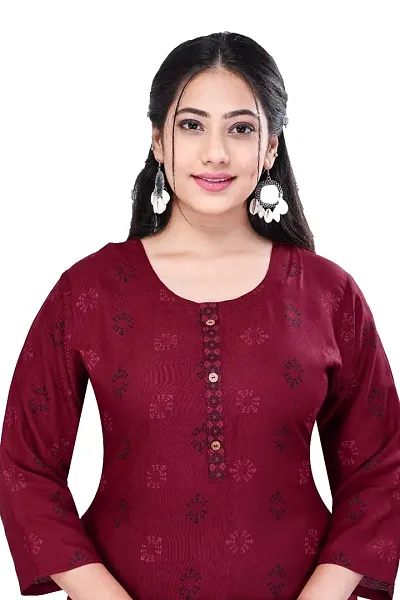 4k fashion Women Kurti for Office Wear, Casual Kurti, Regular Wear,Kurta for Women/Girls Kurtis (M, Maroon)