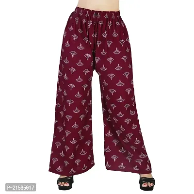 4k fashion Western Womans Fit Palazzo (L, Maroon)