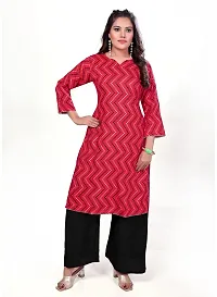 4k fashion Women Printed Kurti for Office Wear, Casual Kurti, Regular Wear,Kurta for Women/Girls Kurtis (Medium, RED)-thumb2