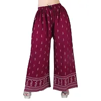 Rayon Women's Regular Fit Palazzo (AC-29_Blue And Maroon_XL)-thumb3