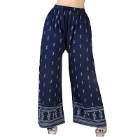 4k fashion Western Woman's Fit Relaxed Palazzo Bottom (M, Blue and Maroon)-thumb1