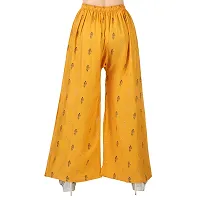 4k fashion Western Woman's Fit Relaxed Palazzo Bottom (M, Yellow and Black)-thumb3