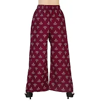 4k fashion Western Womans Fit Palazzo (2XL, Maroon and White)-thumb3