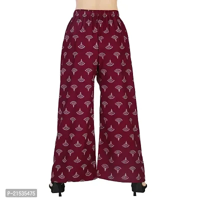 4k fashion Western Womans Fit Palazzo (2XL, Maroon and White)-thumb4