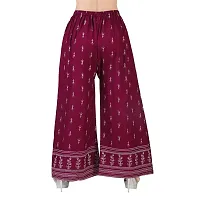 Rayon Women's Regular Fit Palazzo (AC-29_Blue And Maroon_XL)-thumb4