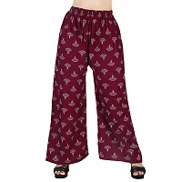 4k fashion Western Womans Fit Palazzo (2XL, Maroon and White)-thumb1