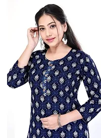 4k fashion Women Printed Kurti for Office Wear, Casual Kurti, Regular Wear,Kurta for Women/Girls Kurtis (M, Blue and Maroon)-thumb2