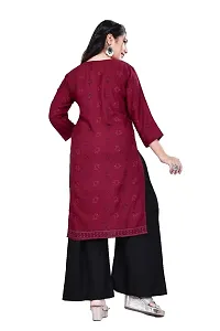 4k fashion Women Printed Kurti for Office Wear, Casual Kurti, Regular Wear,Kurta for Women/Girls Kurtis (M, Blue and Maroon)-thumb1