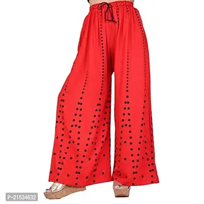 Areeba Collection Women's Regular Fit Palazzos (M, Red)